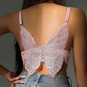 Butterfly Embroidery Mesh Bralette